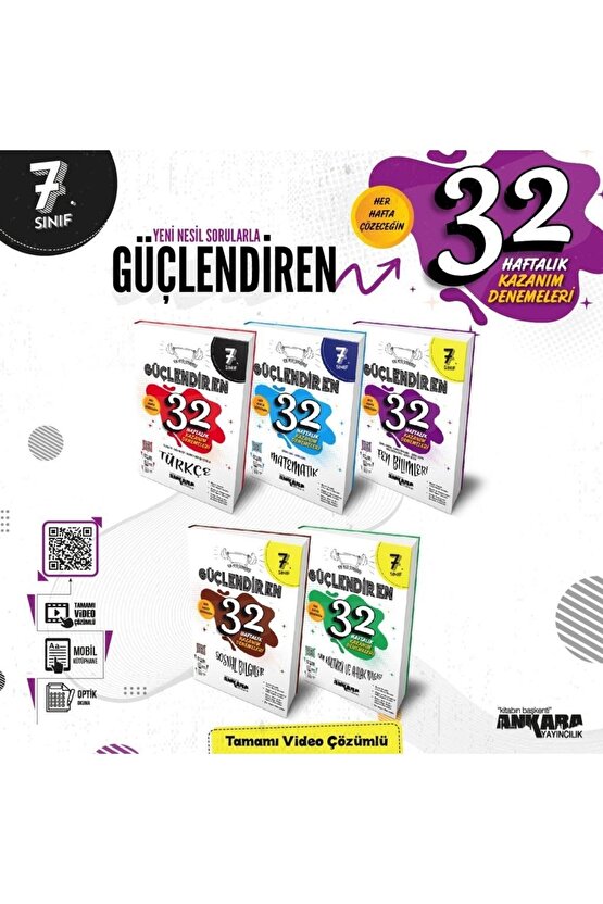 7. Sınıf Tüm Dersler Güçlendiren 32 Haftalık Kazanım Deneme Seti (yeni Baskı)