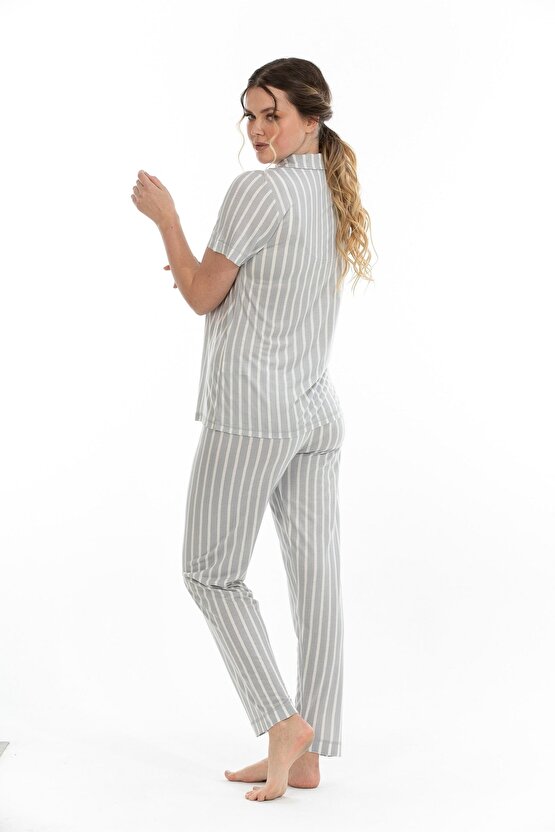 Kadın Bambu Kısa Kollu Pijama Takımı 73101