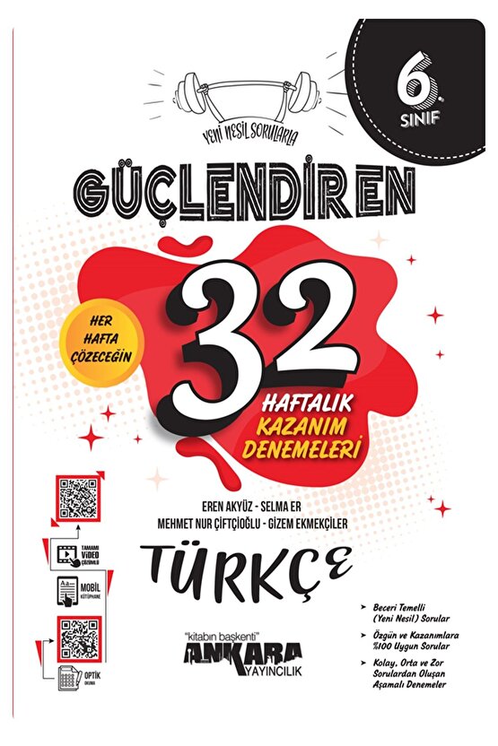 6.Sınıf Tüm Dersler Güçlendiren 32 Haftalık Kazanım Denemeleri Modüller Set