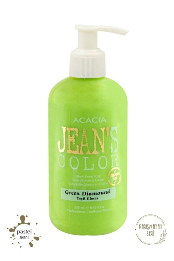 Jeans Color Yeşil Elmas 250 Ml.green Dıamond Pastel Amonyaksız Balyaj Renkli Saç Boyası