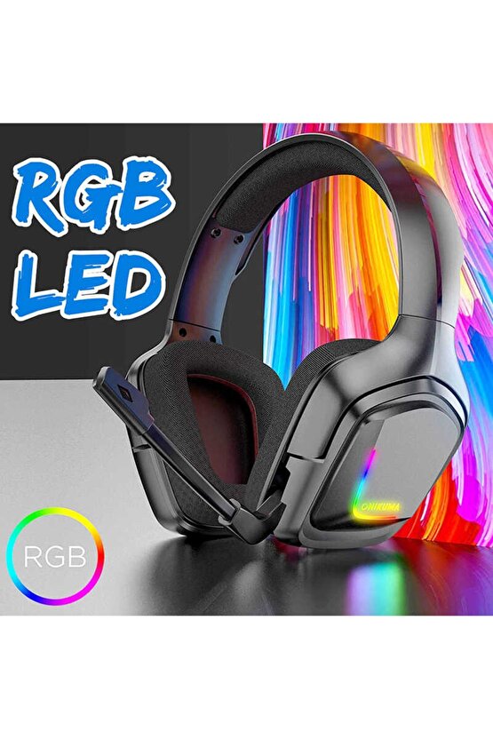 K20 Rgb Oyuncu Kulaklığı 3.5mm Işıklı Mikrofonlu Xbox Ps Pc Ios Android