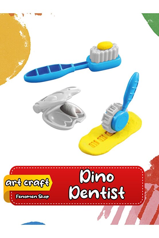 Art Craft Dino Dentist Oyun Hamuru Seti - Play Dough Dinozor Dişçi Seti