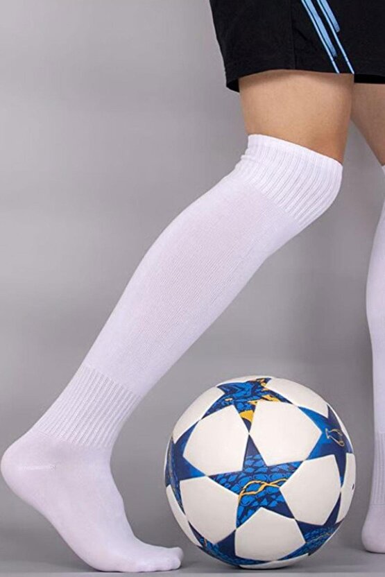 Çocuk Beyaz Futbol Maç Çorabı 34-39