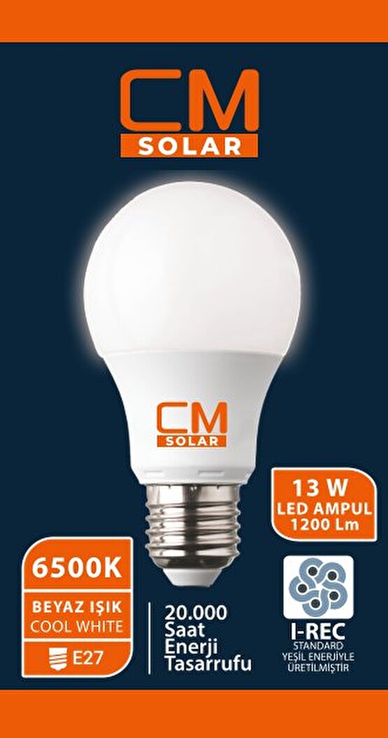 CMSOLAR 13w Led Ampul E27 Duy 6500K Beyaz Işık 