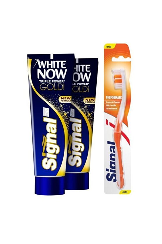 White Now Gold Anında Beyazlık Diş Macunu 75 ml X2  Performance Orta Diş Fırçası