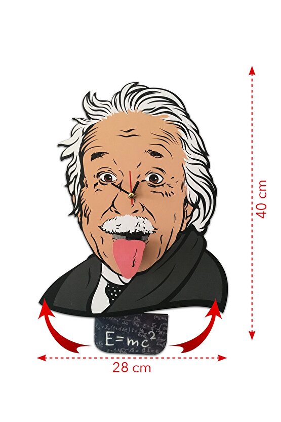 Mc2 Einstein Dekoratif Sarkaçlı Duvar Saati
