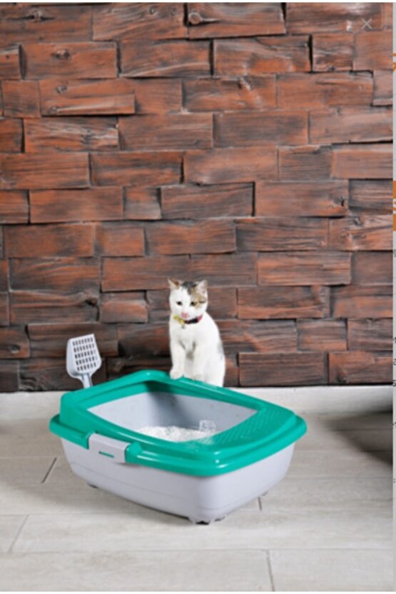Yeşil Açık Kedi Tuvaleti Kürek