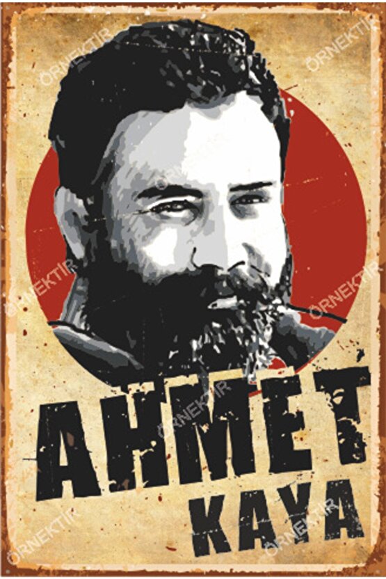 Ahmet Kaya Retro Tarz Ahşap Poster