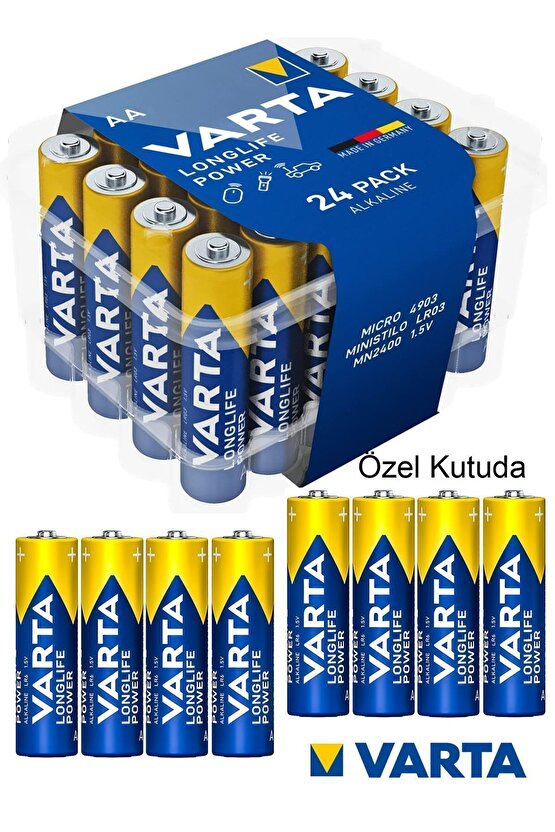 Longlife Power, Alkali Kalem Pil, 1.5v, Uzun Ömürlü, Aa, 24 Adet