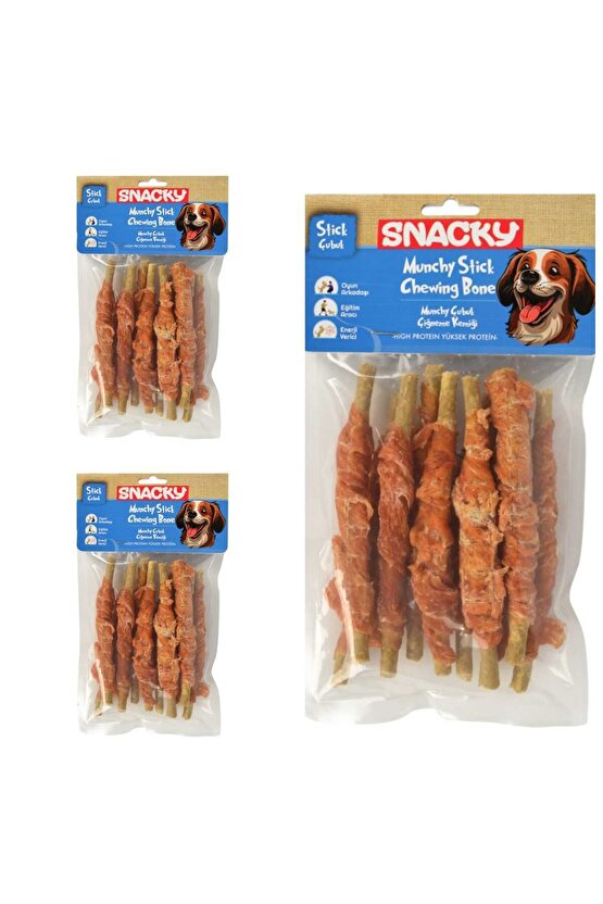 Neo Pet Market Snacky Munchy Tavuk Sargılı Köpek Ödül 10 lu 13 cm.120 Gr X3 Paket