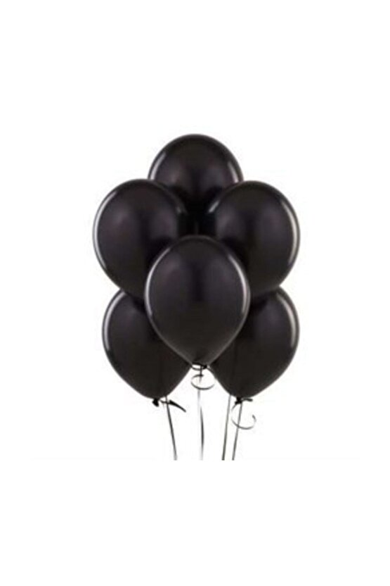 Metalik Lateks Balon Siyah 10 Adet Kb1252
