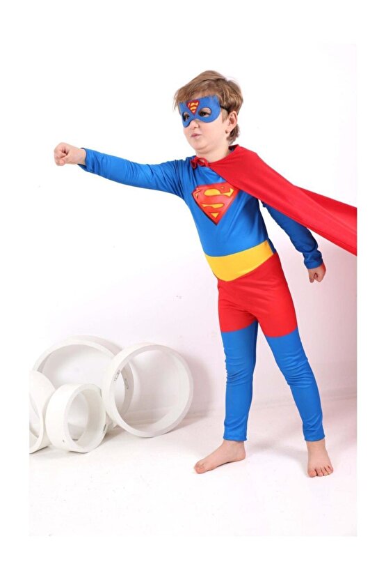 Erkek Çocuk Kırmızı Süpermen Çocuk Kostüm