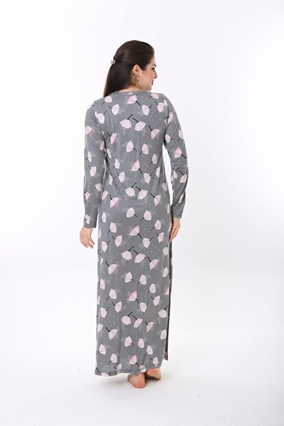 Kadın Bambu Uzun Ev Elbisesi Gecelik 72716