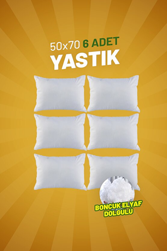 Defne Serisi 50x70 Yastık Boncuk Elyaf Dolgulu 1-2-4-6-8 Li Set