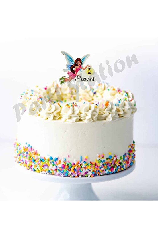 Pasta Üstü Ahşap Prenses Büyük Kürdan Süs 12 cm Peri Kızı Konsept Doğum Günü Parti Malzemeleri