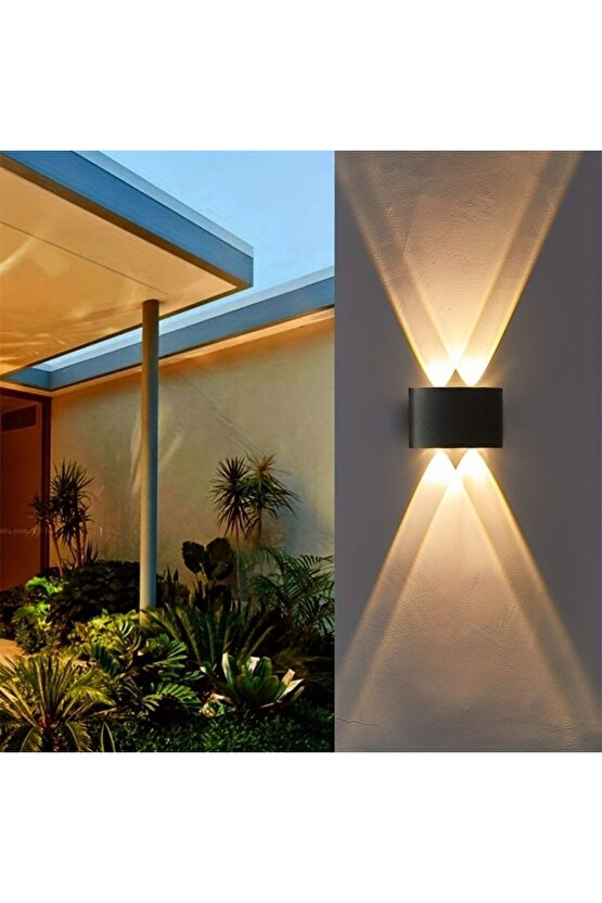 4 Watt AMBER Işık Ledli Işık Süzmeli İç ve Dış Mekan Aplik, Modern Dekoratif Armatür, Şık Armatür