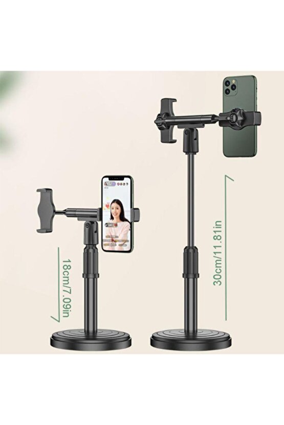 Masaüstü Ayarlabilir Çift Telefon Standı Tik Tok Youtuber Canlı Yayın Çiftli Telefon Standı