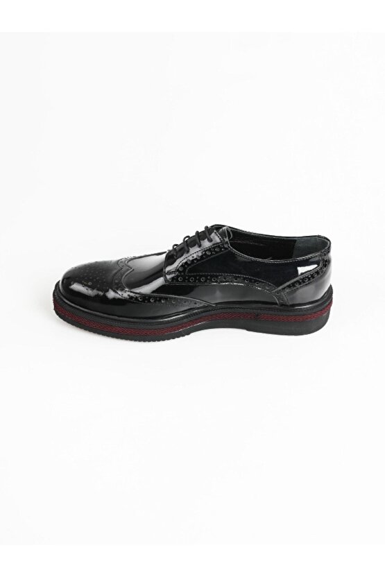 Hakiki Deri Siyah Erkek Klasik Ayakkabı Mt442-black Shıny