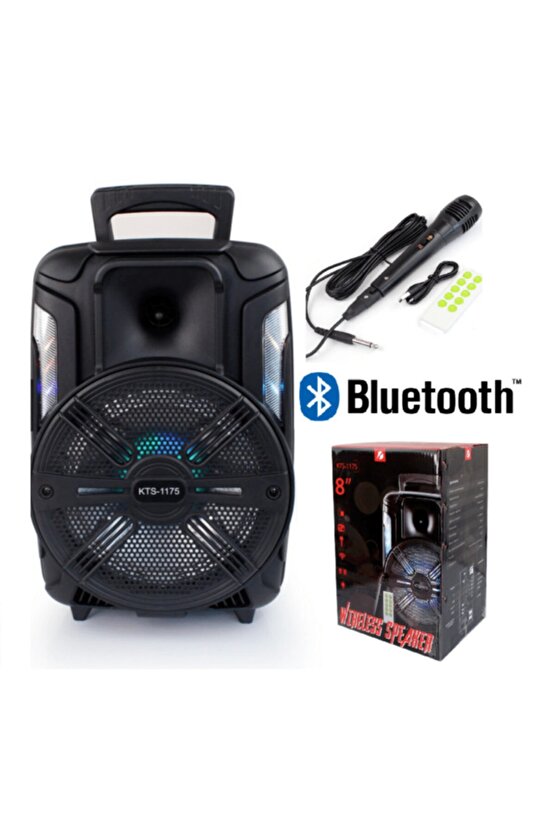 Led Işıklı Mikrofonlu Karaoke Hoparlör Kablosuz Bluetooth Speaker