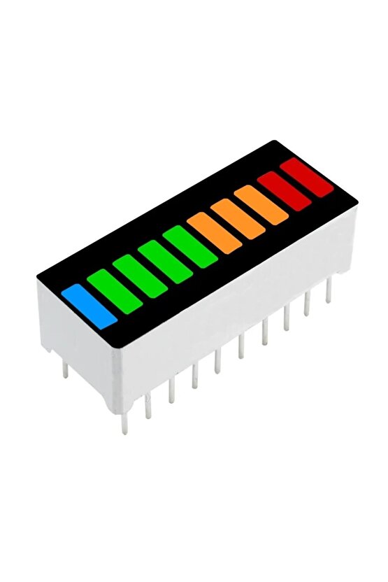 4 Renk Bar Led 10 Segment Akü Batarya Kapasite Doluluk Göstergesi