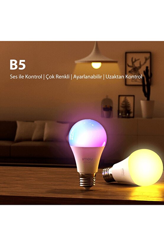 Akıllı LED WiFi AmpulÇok Renkli-Ayarlanabilir Işık-Programlama,Zamanlama-E27 Duy (CL1B-5-E27)