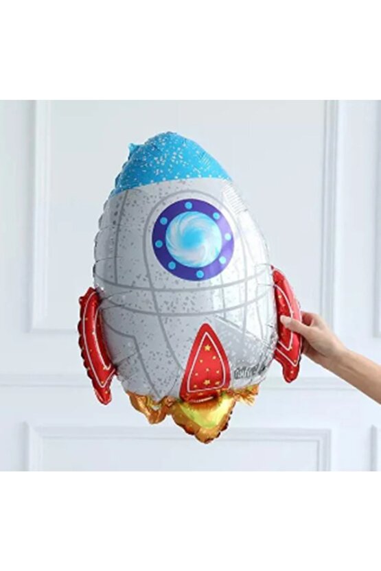 Uzay Kozmik Galaksi Astronot Roket 9 Yaş Balon Set Yıldız Balon Folyo Set Konsept Doğum Günü Set