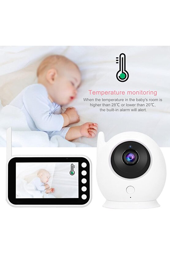 4.3 inç WiFi Bebek Monitörü, 8 IR Gece Görüş Ledli Güvenlik ve Bebek izleme Kamerası 2 Yönlü Ses