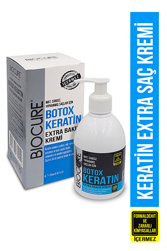 Botoks Keratin Extra Saç Bakım Kremi Hair Botox  Onarıcı,yapılandırıcı,dolgunlaştırıcı 250ml