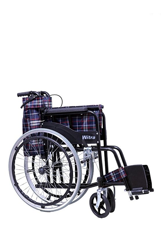 Emek Sağlık Frenli Standart Ekoseli Tekerlekli Sandalye