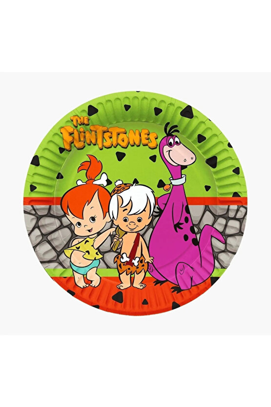 The Flintstones Taş Devri Çakıl ve Bambam Kağıt Tabak 8 Adet Konsept Doğum Günü Parti Malzemeleri