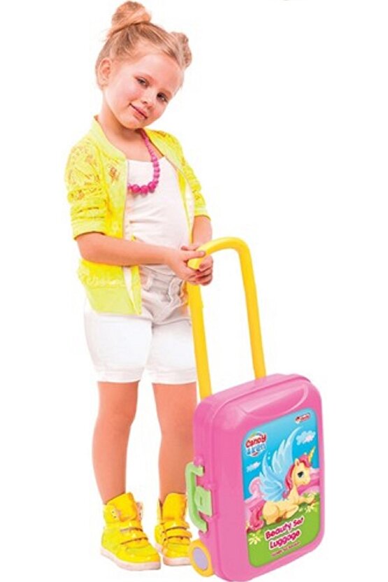Kız Çocuk Valizli Bavullu Güzellik Seti Bavul Valiz Oyuncak Bavulum Valizim Set Dede 13