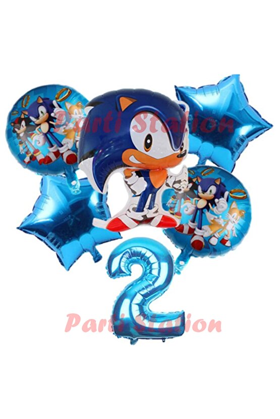 Tilki Sonic Konsept 2 Yaş Balon Set Sonic Doğum Günü Balon Set