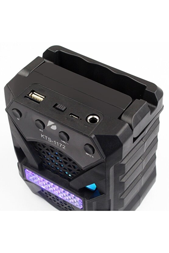 Led Işıklı Bluetooth Hoparlör Usb Sd Kart Aux Mikrofon Girişli Kablosuz Hoparlör