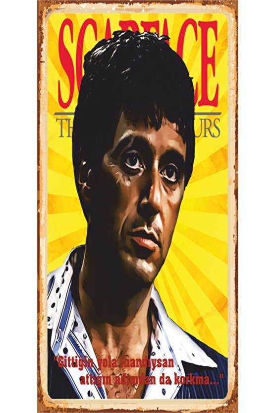 Scarface Alpachino Sinema Afişi Mini Retro Ahşap Poster