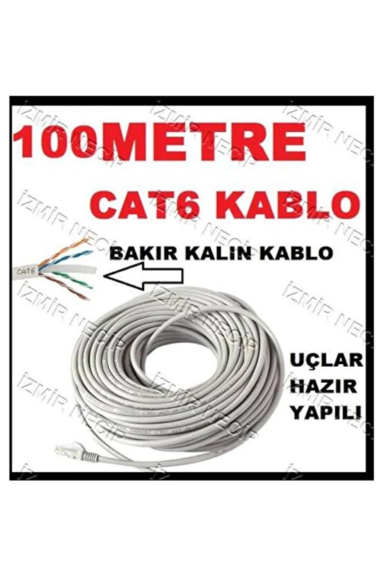 100m Metre Ethernet Cat6 Lan Patch Internet Kablosu Network Ağ