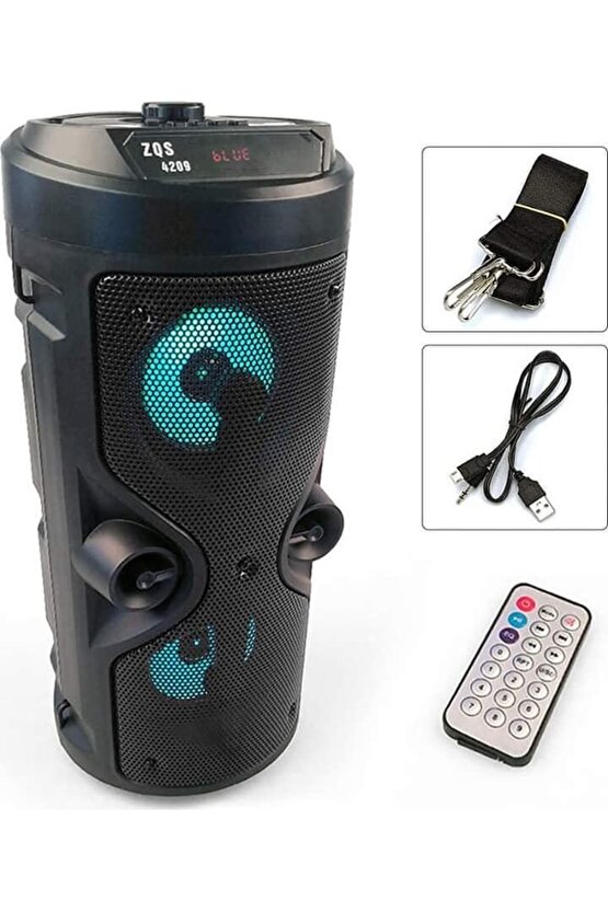 Bluetooth Speaker Kablosuz Hoparlör Led Işıklı Fm Radyolu Sd Kart Ve Usb Girişli 10w Şarjlı Hoparlör