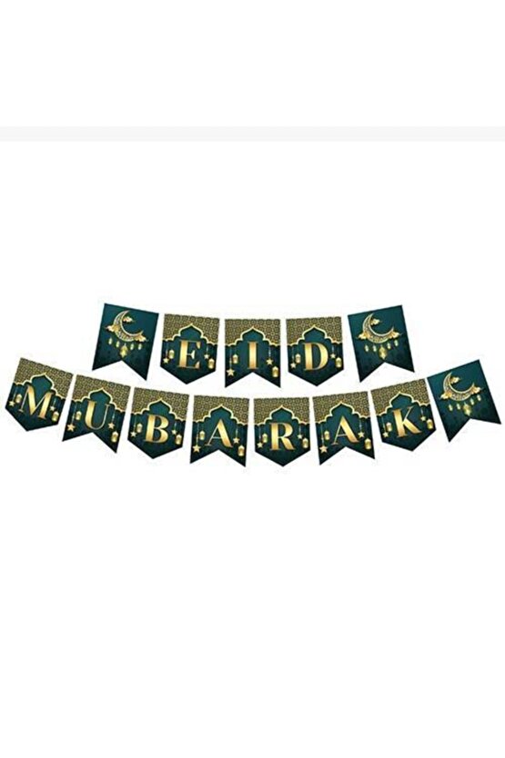 Eıd Mubarak Zig Zag Banner Yazı