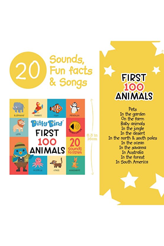 Ditty Bird: First 100 Animals | Ingilizce Sesli Kitap - Hayvanları Tanıyalım