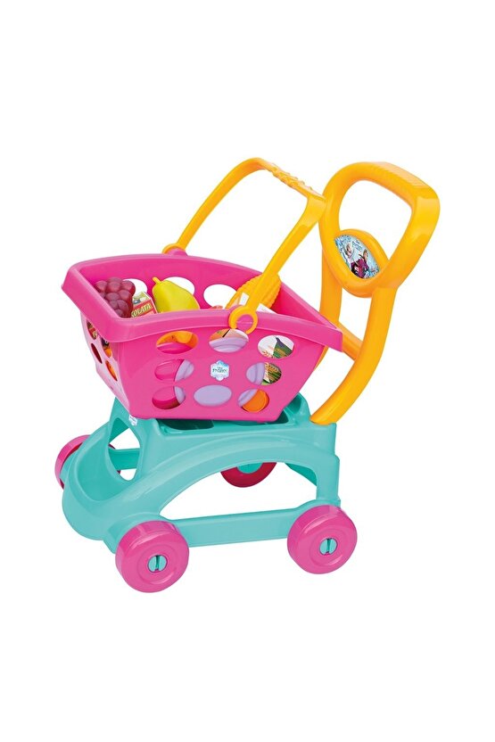 Frozen Sepetli Market Arabası Kız Çocuk Oyuncak Alışveriş Arabası-3599