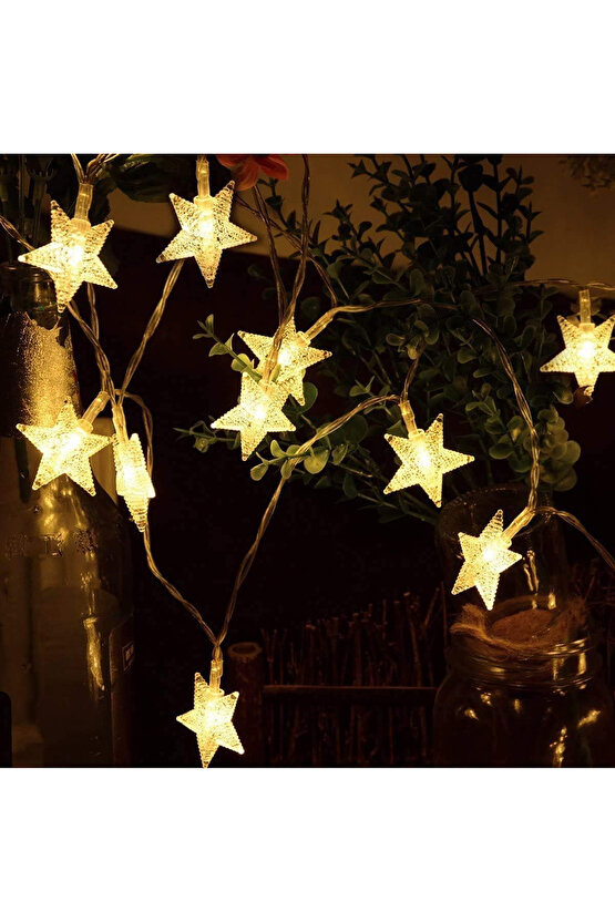 3 Metre 20 Led Yıldız Gün Işığı Noel Ağacı Yılbaşı Parti Süslemesi Ev Dekorasyonu