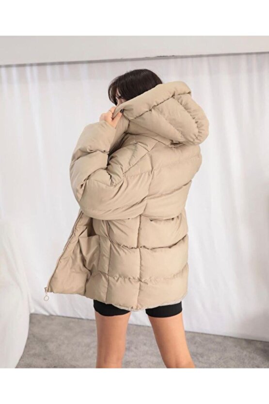 Puffer Yarasa Şişme Oversize Mont