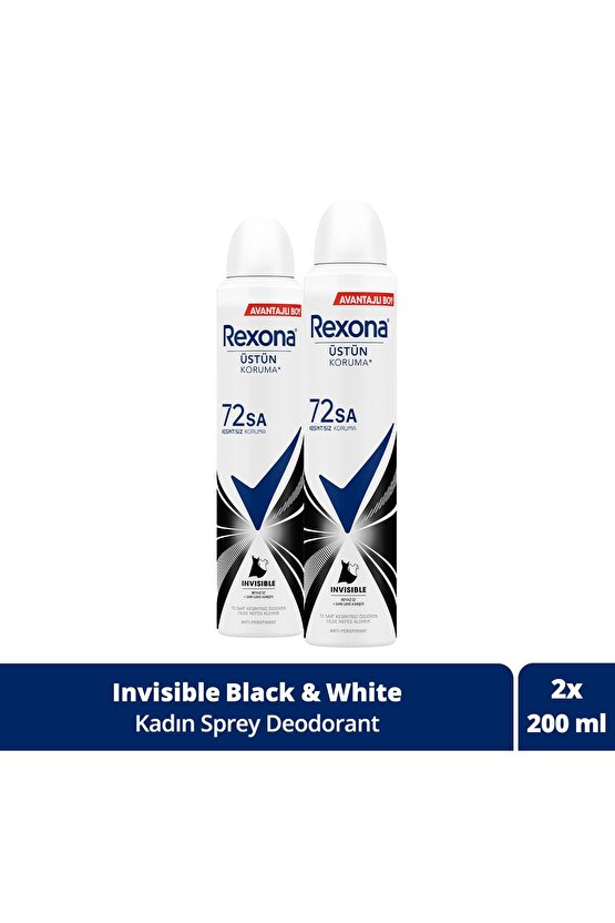 Kadın Sprey Deodorant Invisible Beyaz Iz Sarı Leke Karşıtı 72 Saat Kesintisiz Üstün Koruma 20