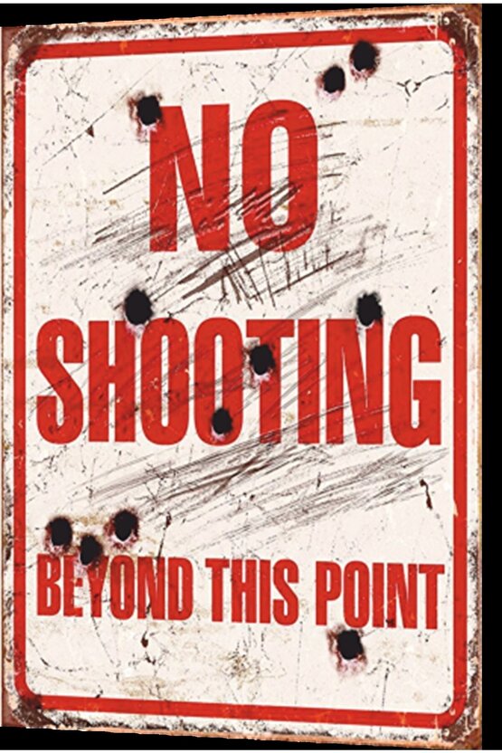 Silah Atışı Yapmak Yasak Retro Ahşap Poster