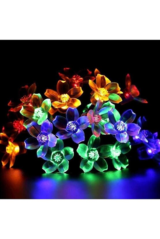 10m Solar Çiçek Led Işık- RGB Karışık Renk