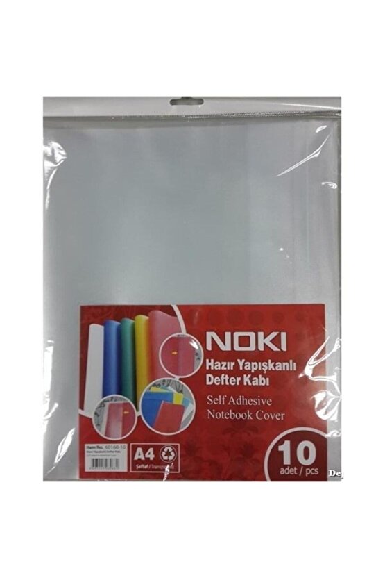 Hazır Kaplık Defter Kabı Yapışkanlı 10 Lu Buzlu Şeffaf 60160-10 (1 Paket 10 Adet)