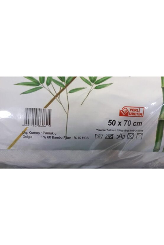 Pamuklu Kumaş %60 Bambu %40 Fiber Dolgulu Bamboo 50x70 Yastık