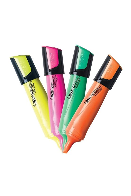 Flat Highlighter Marking Fosforlu Kalem 4 Lü Set