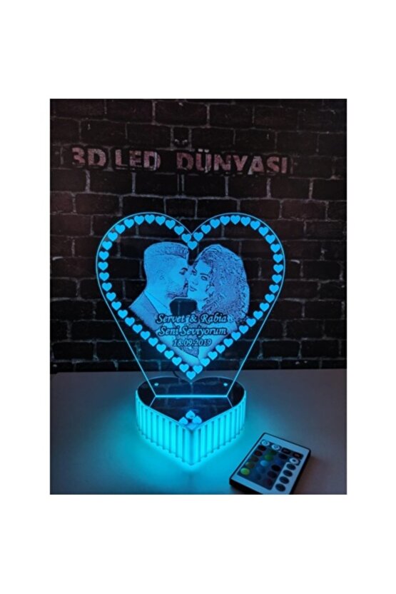 Evlilik yıldönümü hediyesi Masa Üstü Lamba 16 Renkli Kumandalı