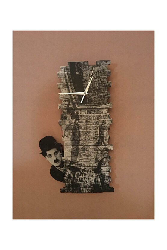 Charlie Chaplin Wall Dekoratif Sallanır Sarkaçlı Duvar Saati