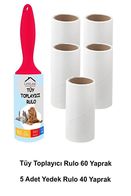 Tüy Toplayıcı Rulo 5 Adet Yedek Rulo Kedi Tüy Toplayıcı Köpek Tüy Toplayıcı